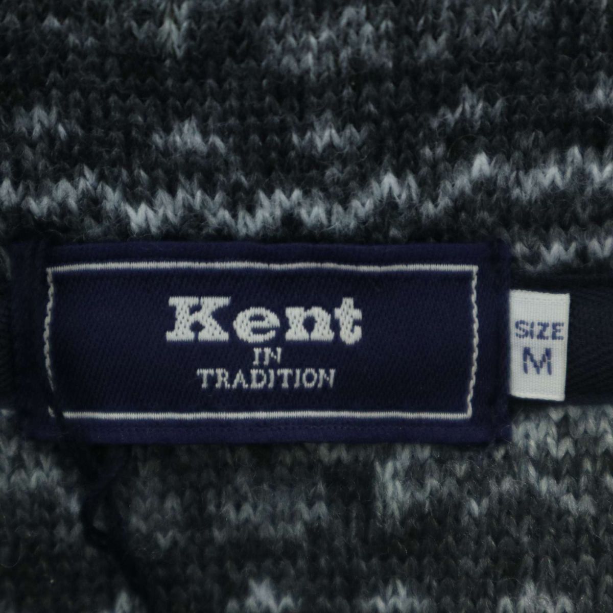 【新品 未使用】 Kent in TRADITION ケント 秋冬 ノルディック柄 トグルボタン ニット ジャケット Sz.M　メンズ グレー　A3T14790_C#N_画像7