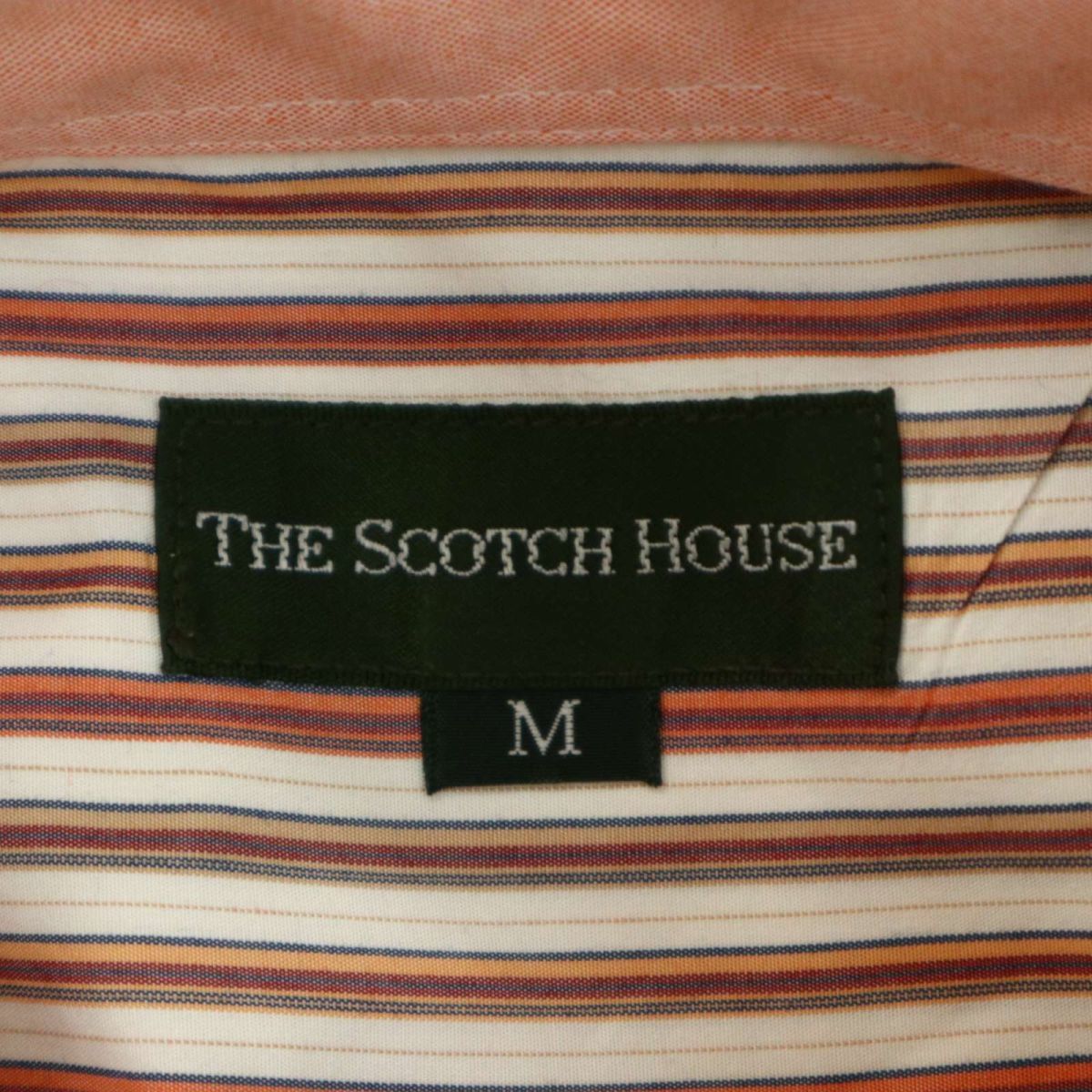 THE SCOTCH HOUSE スコッチハウス 通年 ロゴ刺繍★ 長袖 ボタンダウン マルチ ストライプ シャツ Sz.M　メンズ　A3T14998_C#C_画像6