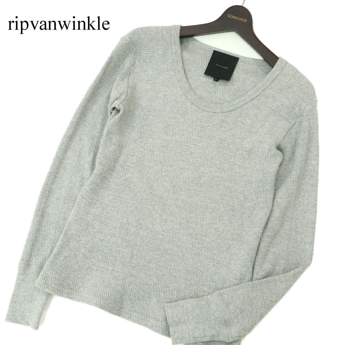ripvanwinkle Rip Van Winkle через год вафля * длинный рукав термический cut and sewn long футболка Sz.3 мужской серый сделано в Японии A3T15174_C#L