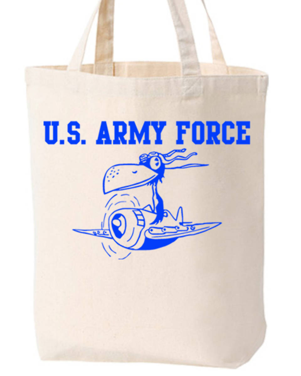 【8oz BAG】 【S-MEDIUM】【ARMY FORCE AR】【トート】【男女兼用】【生成り-青】BAG. 売の画像2