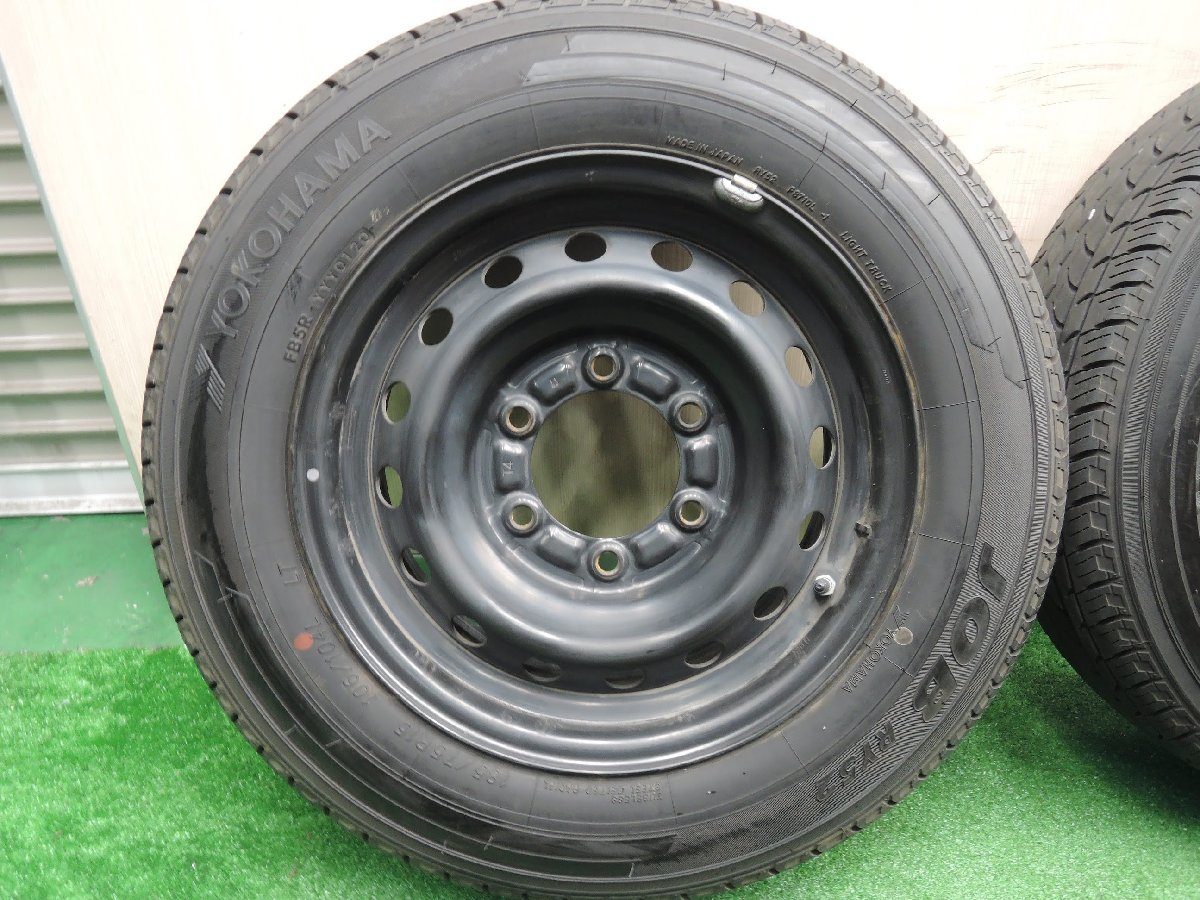 [送料無料]バリ溝！20年！9.5分★トヨタ ハイエース 純正 スチール 185/75R15 106/104L ヨコハマ JOB RY52 PCD139.7/6H★3110404HAノ_画像3