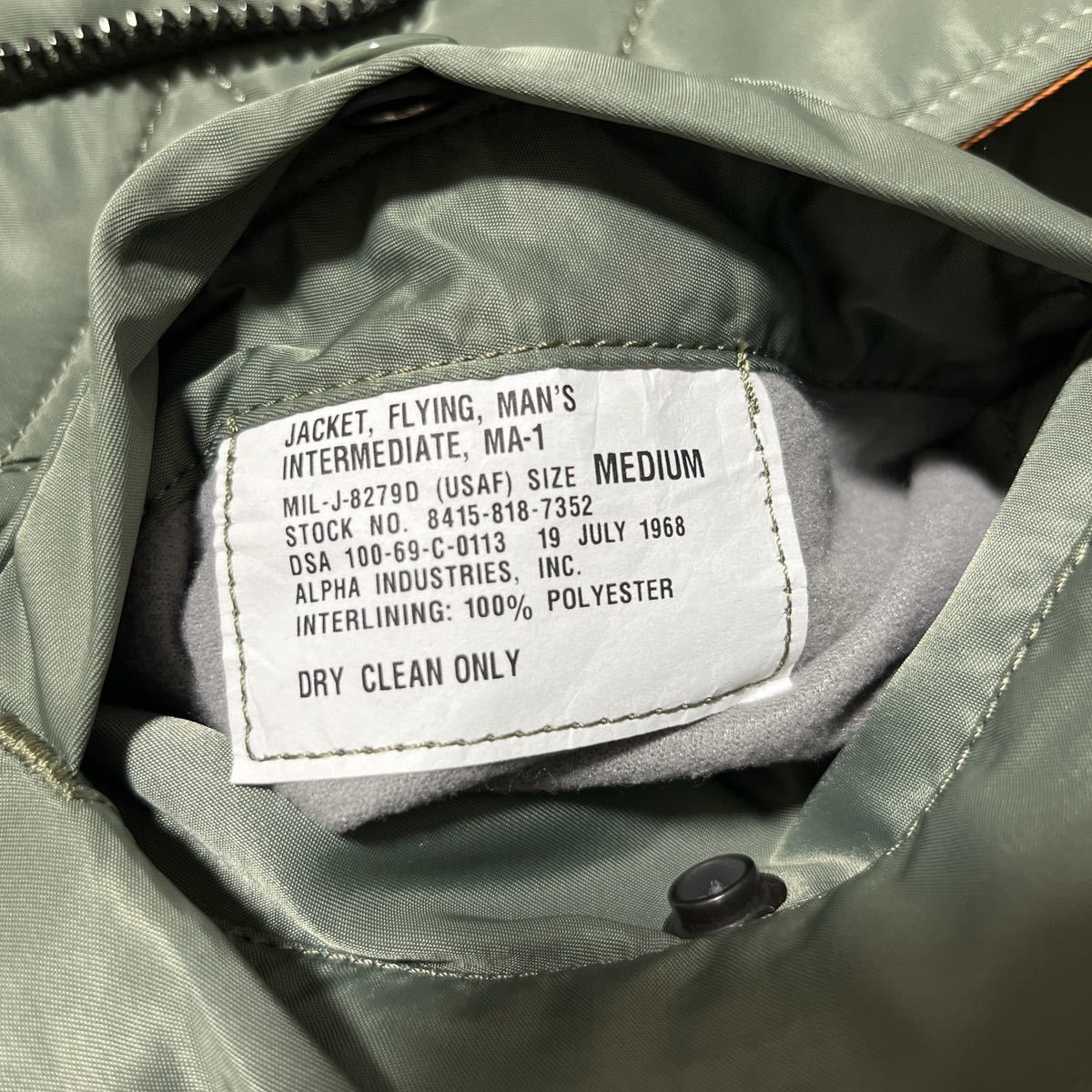 極美品】希少 ALPHA INDUSTRIES 1968年復刻モデル MA-1|Yahoo 極美品】希少 ALPHA INDUSTRIES 1968年復刻モデル MA-1|Yahoo