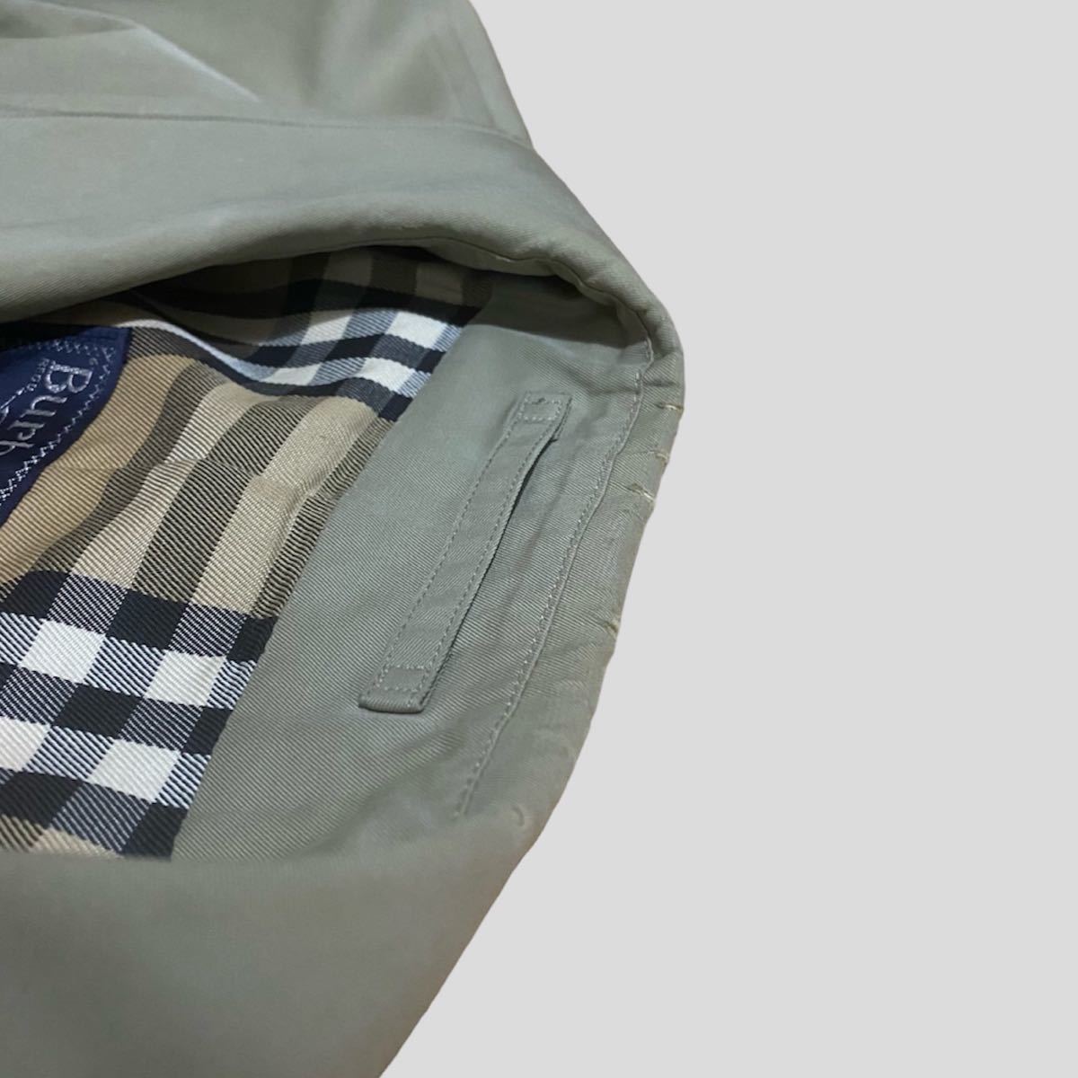 【S】90s Burberry ステンカラーコート 英国製 古着 ビンテージ 100% cotton ヴィンテージ バーバリー ノバチェック バルマカーン old used_画像7