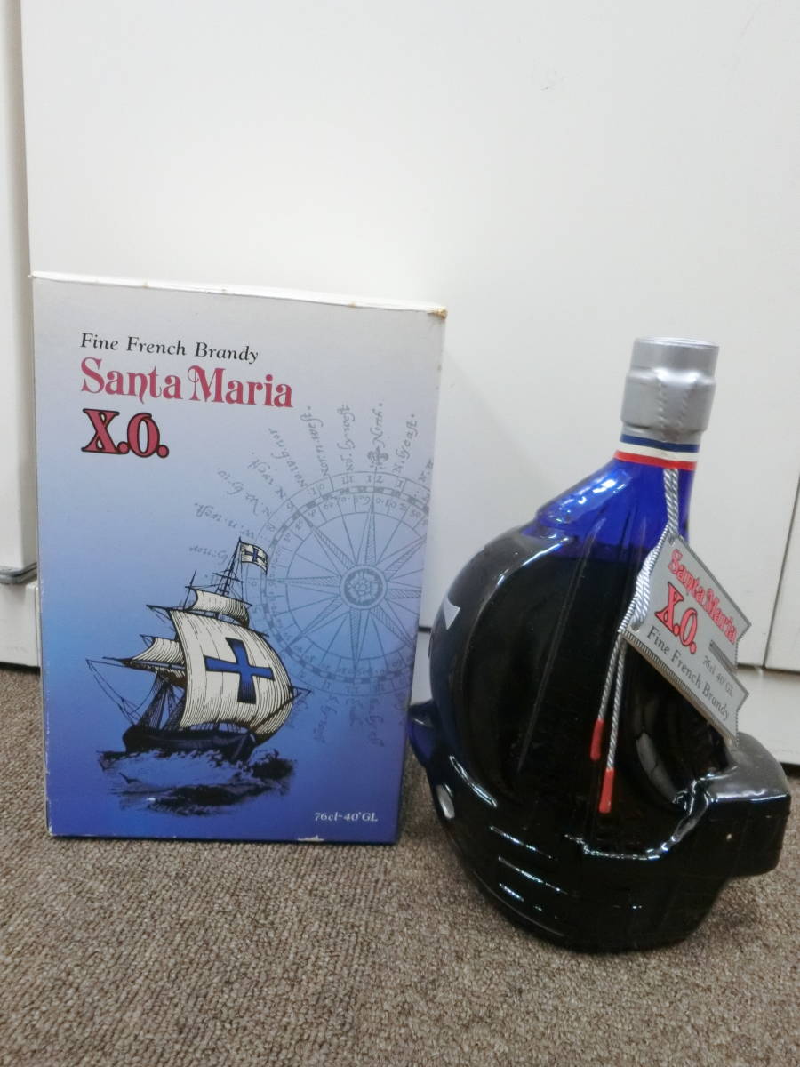 ●○33360　Santa Maria XO サンタマリア シップボトル 青ブルー　ブランデー 760ml 40%○●_画像1