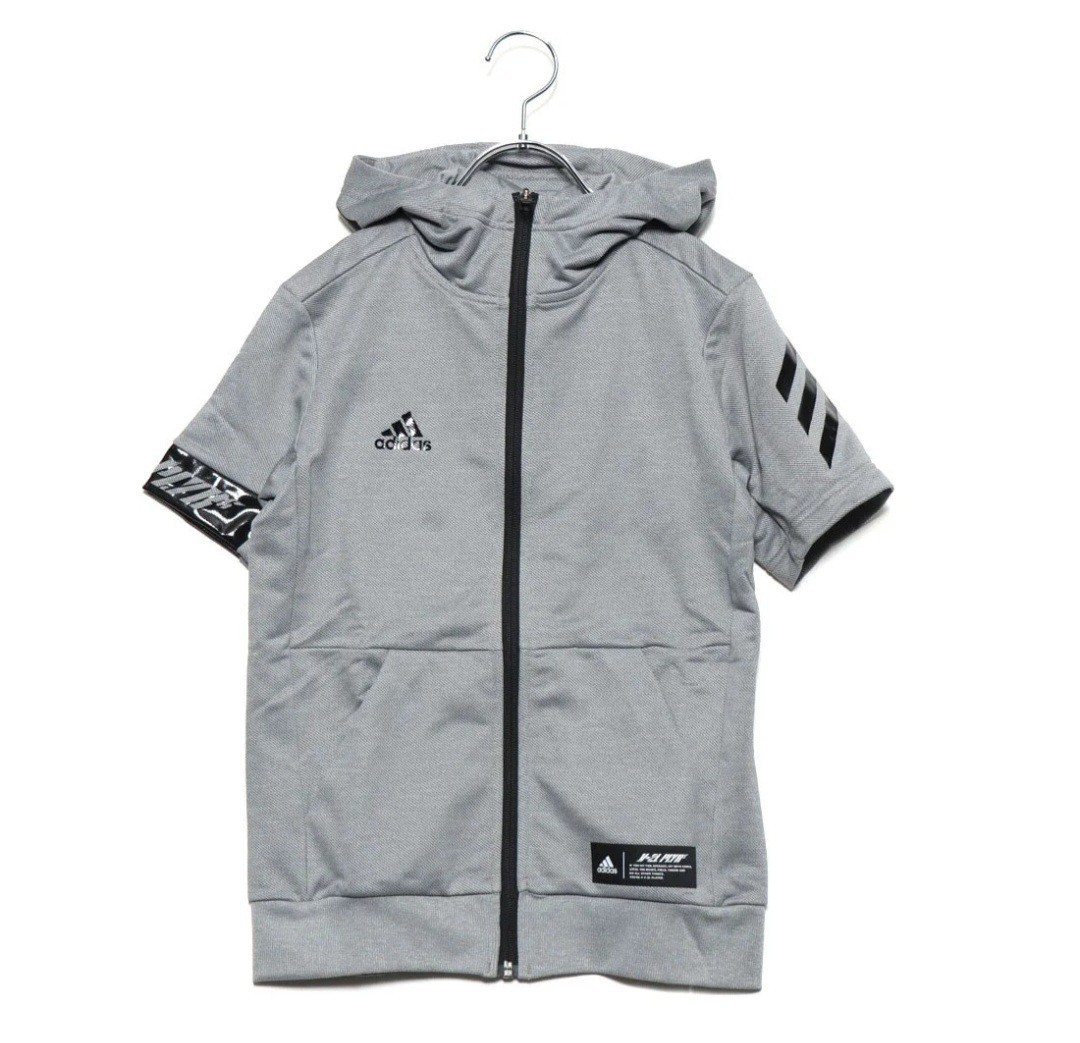 アディダス adidas ジュニア 野球 アウターウェア 5T 半袖スウェットJr DU9563　140サイズ　新品　未使用　送料無料　グレー_画像1