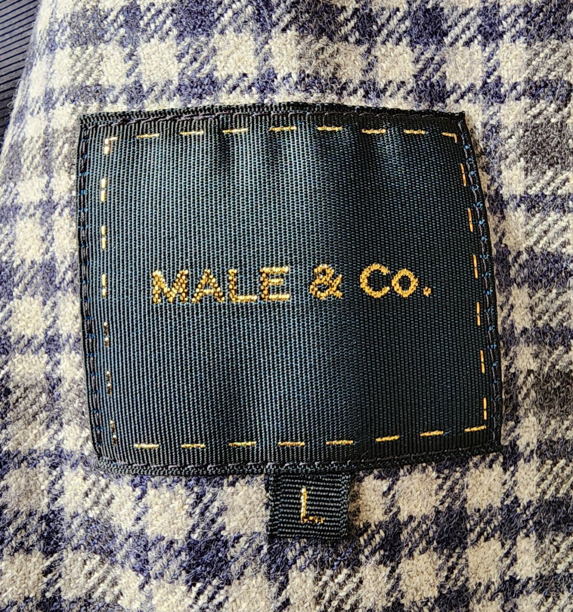 美品 Lサイズ メイル&コー【圧巻の高級感】MALE&CO テーラードジャケット ウール ANGELICO生地 チェック 起毛 冬 本切羽 千鳥格子柄 968_画像7