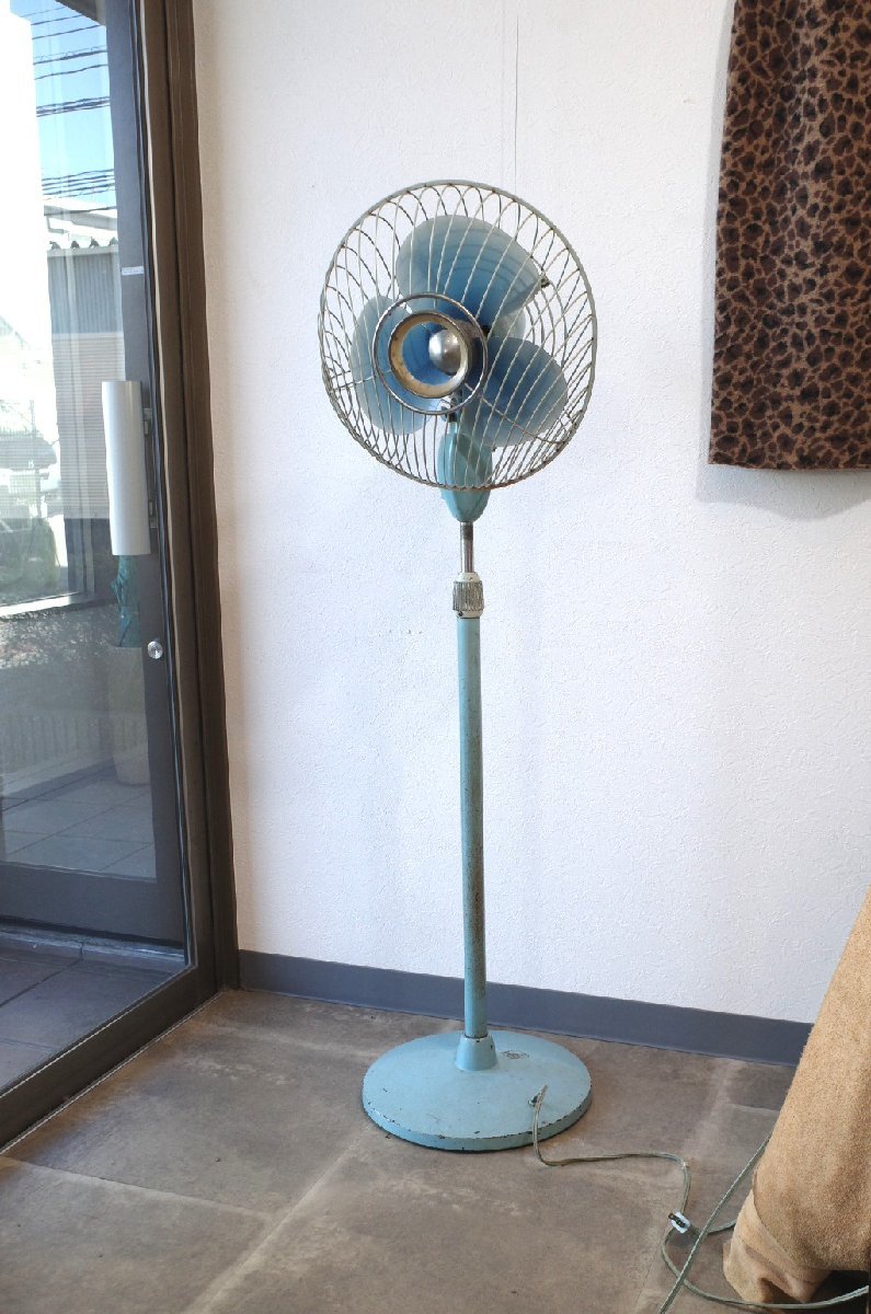 0 National подставка большой вентилятор модный тонкий Silhouette симпатичный голубой retro Showa Vintage старый инструмент. gplus Hiroshima 2312i