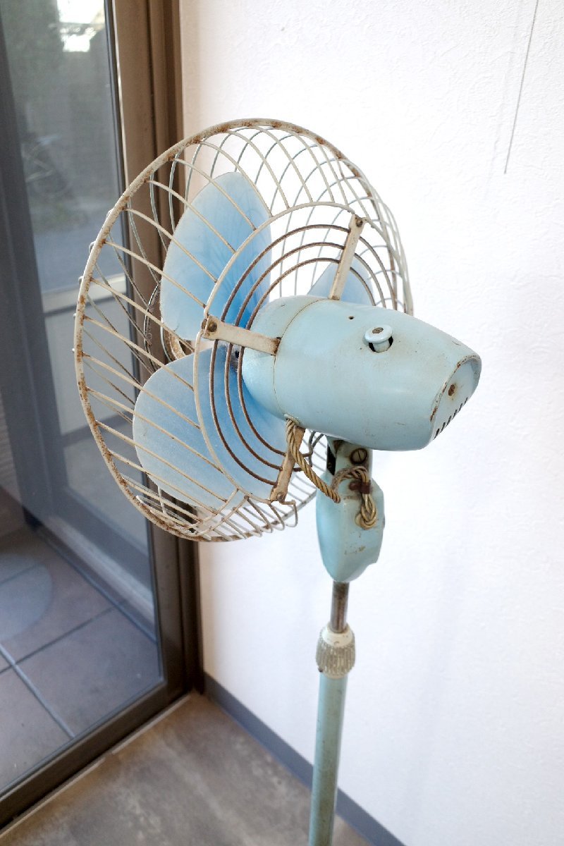 0 National подставка большой вентилятор модный тонкий Silhouette симпатичный голубой retro Showa Vintage старый инструмент. gplus Hiroshima 2312i