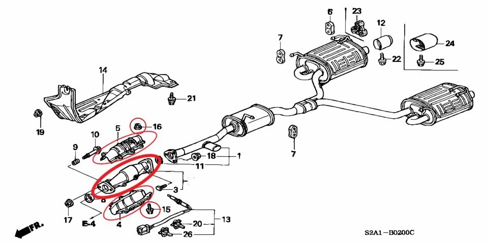 ★希少品★ホンダ★純正新品★ＨＯＮＤＡ　ホンダ　Ｓ２０００　ＡＰ１　触媒　遮熱板　ボルト　ナット　５点セット_画像2