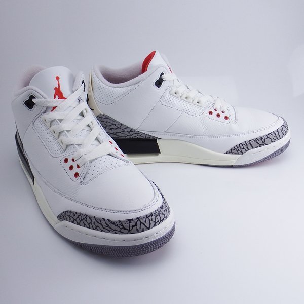 極美品 NIKE AIR JORDAN3 RETRO White Cement Reimagined us10 28cm ナイキ エアジョーダン3 ホワイトセメント_画像3