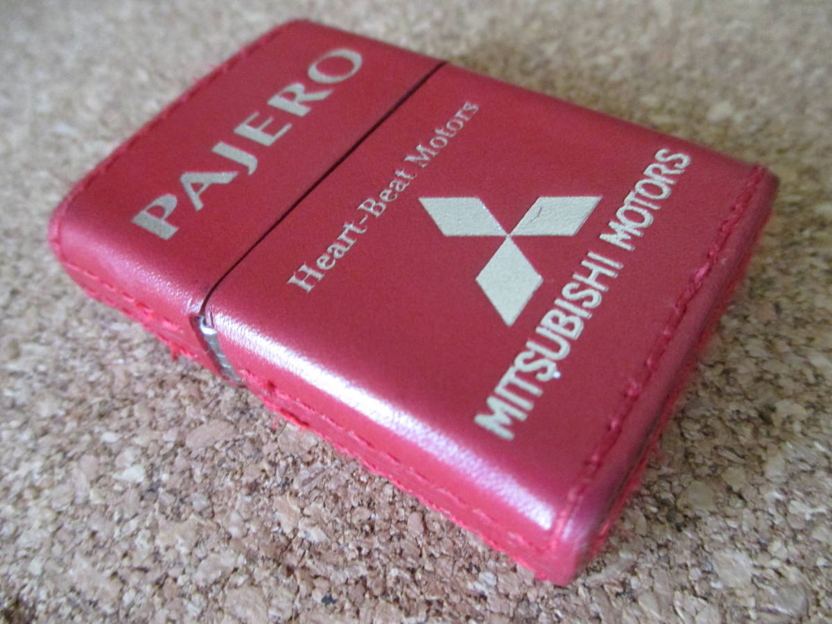 ZIPPO 『PAJERO MITSUBISHI MOTORS パジェロ 三菱モータース 赤革巻き