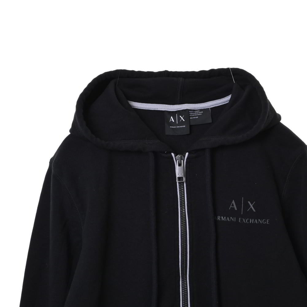 ARMANI EXCHANGE ロゴプリント ジップ パーカ XS ブラック アルマーニエクスチェンジ KL4BKAUH18_画像3