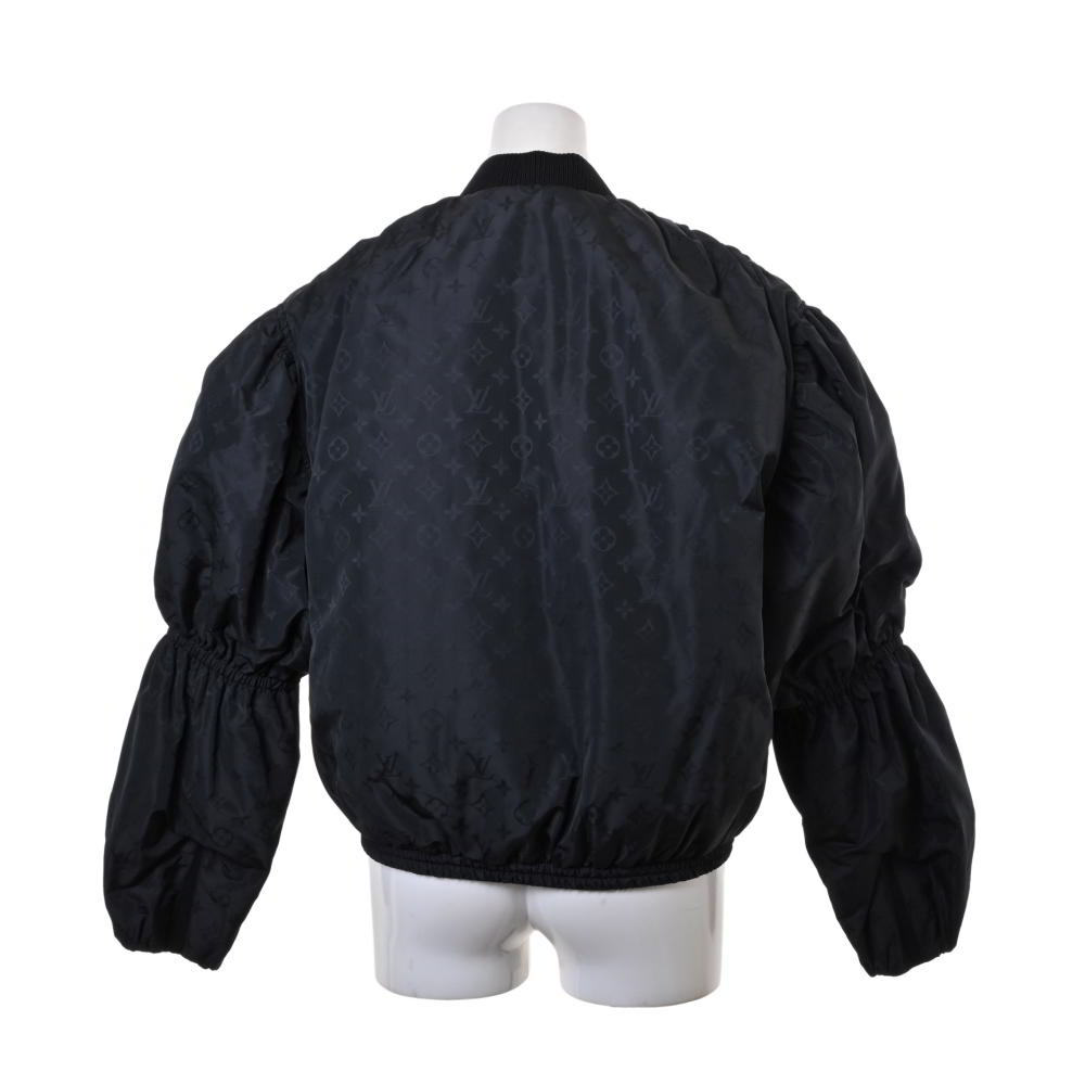  beautiful goods LOUIS VUITTON monogram silk . Bomber jacket blouson 34 black Louis Vuitton KL4BU2QK21