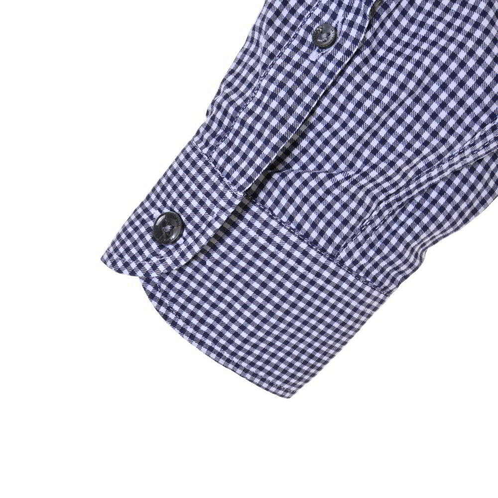 ARMANI COLLEZIONI серебристый жевательная резинка проверка хлопок рубашка M темно-синий Armani ko let's .-niKL4BKHBL10