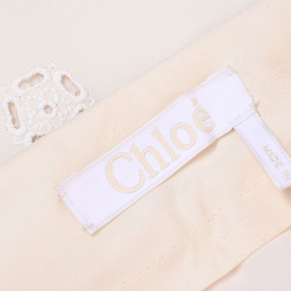 美品 Chloe フラワー イギリス刺繍 ロングスカート 36 ホワイト クロエ KL4BKHSC15_画像7