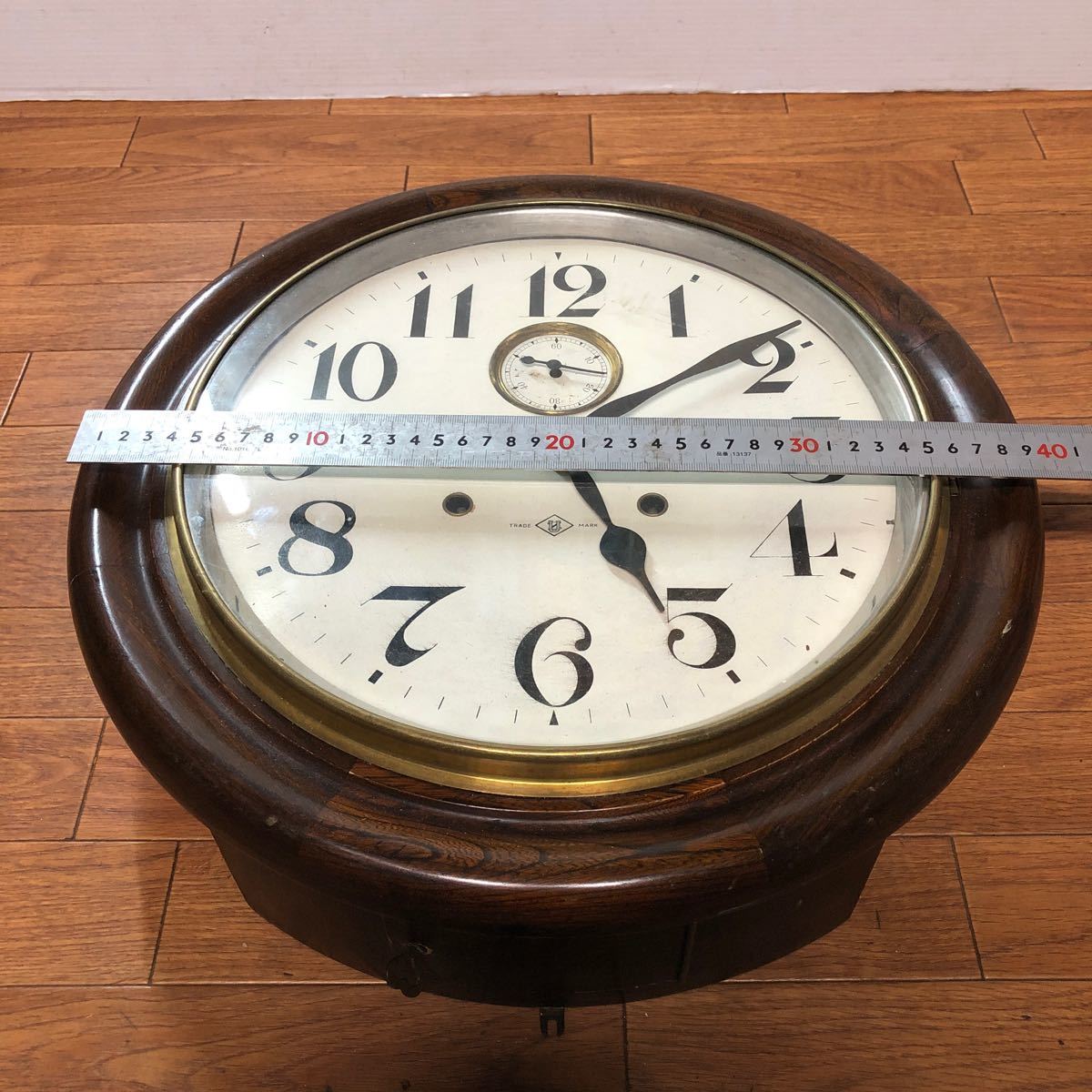 古時計 柱時計 時計 丸型 TRADE MARK(アナログ)｜売買された