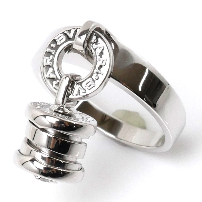 【税込?送料無料】 ブルガリ BVLGARI K18WG 美品 中古 レディース 6.6g 10号 ダイヤモンド リング・指輪 エレメント ビーゼロワン B-ZERO1 ホワイトゴールド ホワイトゴールド