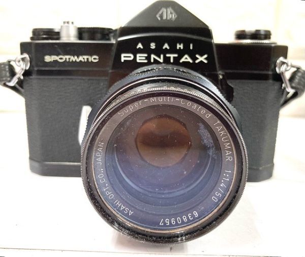 ASAHI PENTAX SPOTMATIC SP フィルムカメラ SMC TAKUMAR 1:1.4 50mm /1:3.5 28mm /SUPER KOMURA レンズ 動作未確認 fah 11A465_画像2