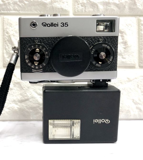 Rollei ローライ 35 コンパクトフイルムカメラ Tessar 3.5/40 レンズ ストロボ、ケース付 動作未確認 fah 12S051_画像9