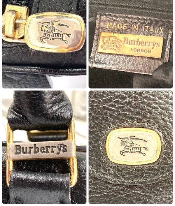 BURBERRY バーバリー レザー ボストンバッグ ハンドバッグ ブラックカラー 保存袋付き fah 12A498/10_画像10