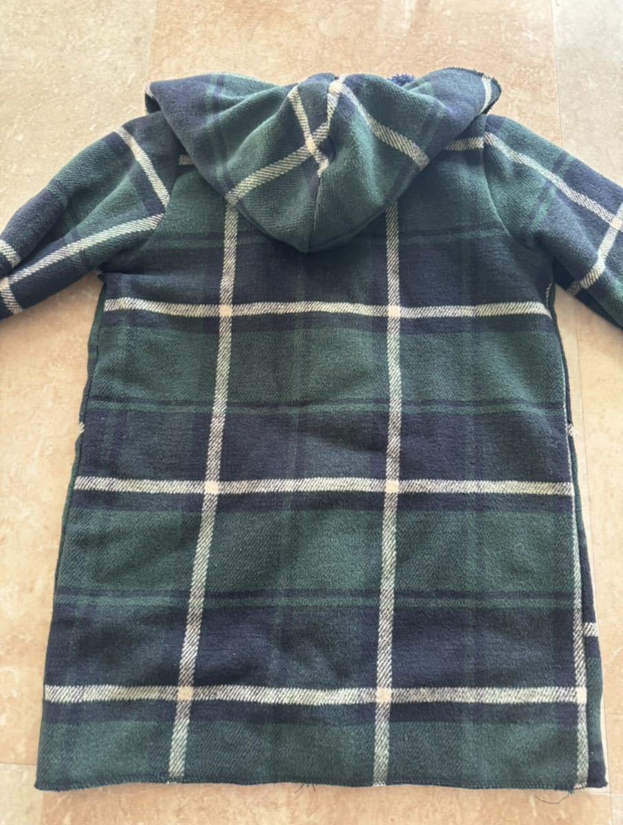  coat hood Kids long sleeve child clothes tartan check outer jacket size 130 Junior child girl outer garment 