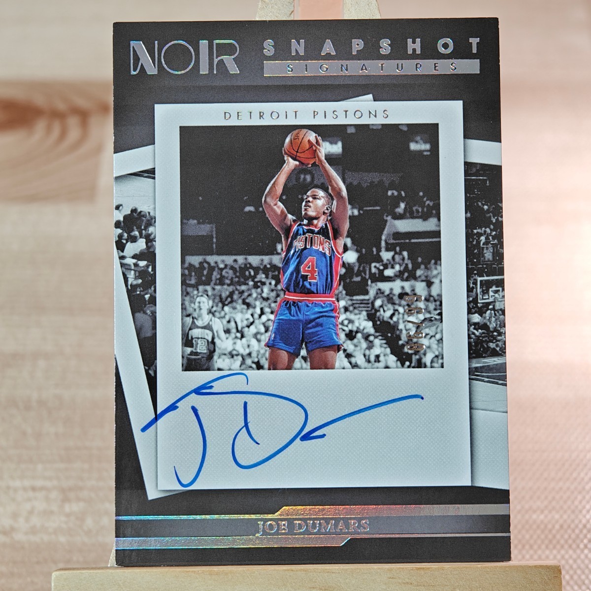 99枚限定 ジョー・デュマース 2022-23 Panini Noir Joe Dumars 86/99 Snapshot On Card Autograph ピストンズ 直筆サインカード_画像1