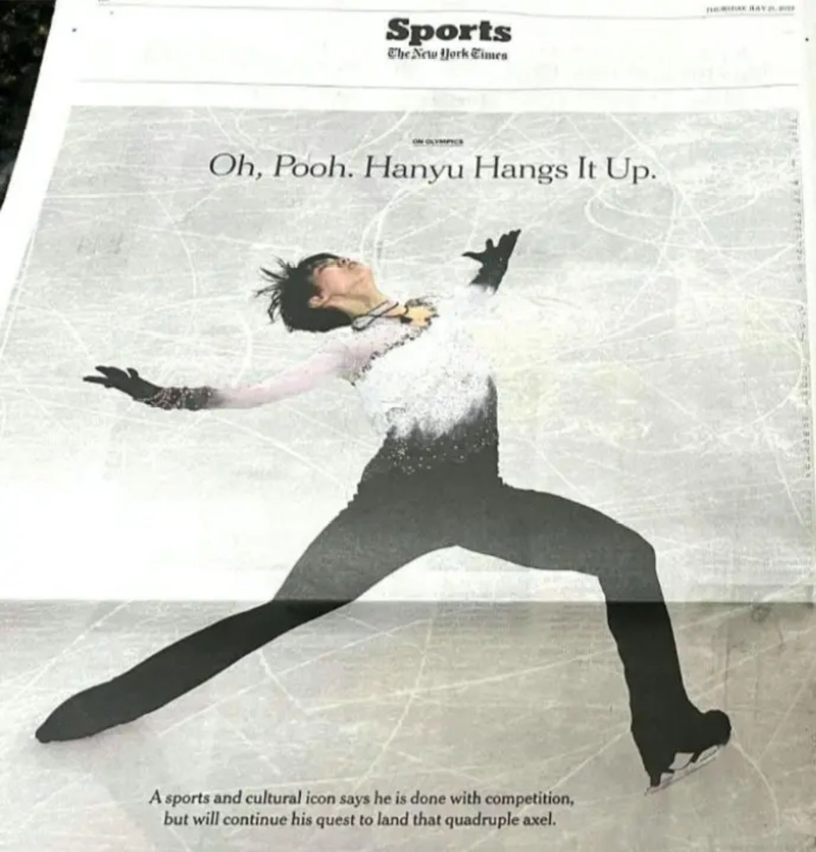 ◆超貴重◆新品◆羽生結弦選手◆New York Times アメリカ本国版 新聞記事◆ソチオリンピック 平昌五輪 中国北京 ニューヨークタイムズの画像2