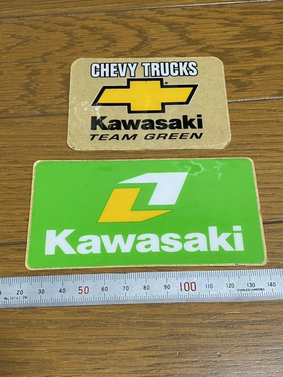 KAWASAKI TEAM GREEN CHEVY TRUCKS KX KLX Monster Energy ONE Industriesカワサキ シボレー 未使用品 年代物 ステッカー 2枚セット_画像4