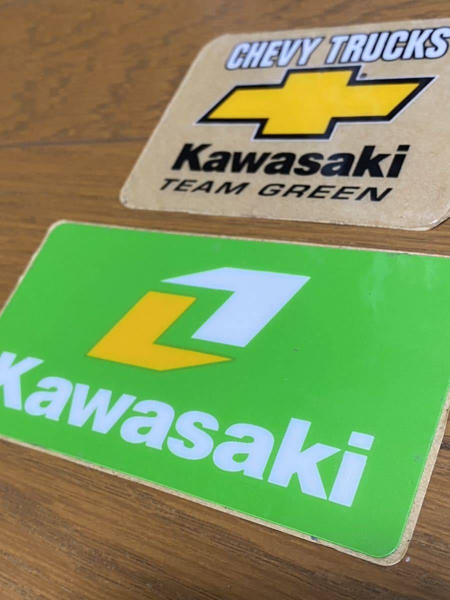 KAWASAKI TEAM GREEN CHEVY TRUCKS KX KLX Monster Energy ONE Industriesカワサキ シボレー 未使用品 年代物 ステッカー 2枚セット_画像3