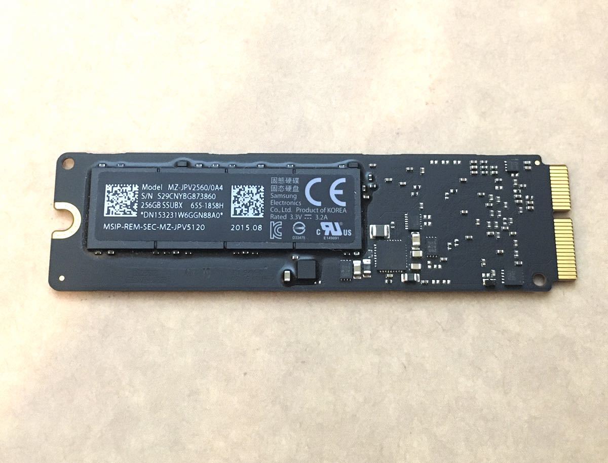 週末セール☆Apple純正 高耐久 高速PCIe SSD256GB MacBook Pro/Air MacPro/mini 2013 2014 2015 Samsung製 動作良好_画像1