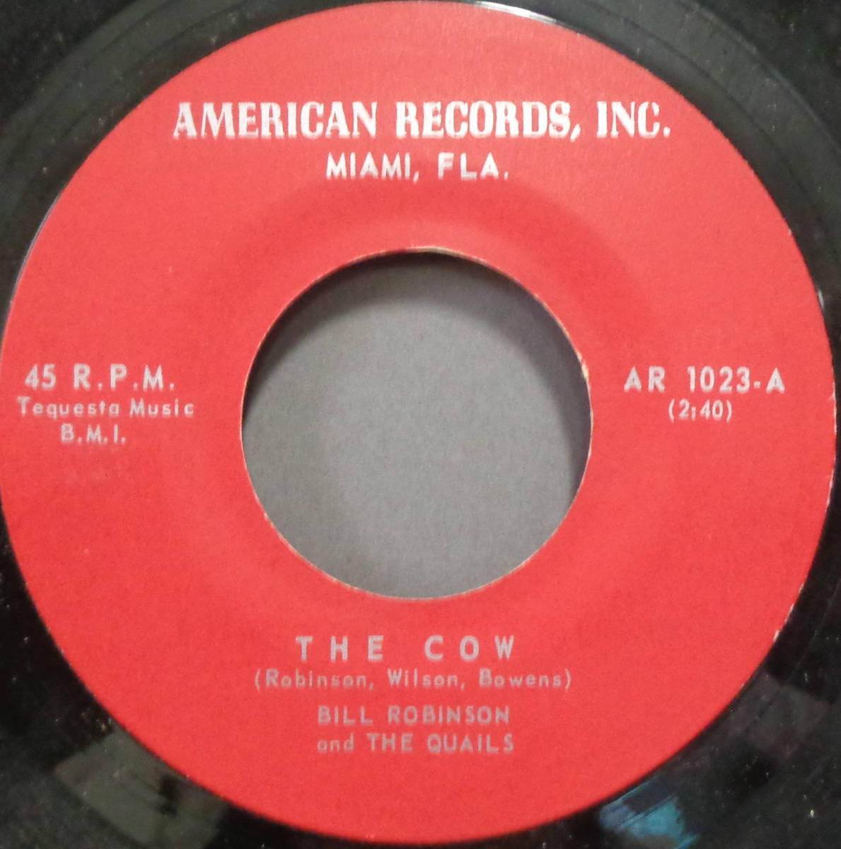 【SOUL 45】BILL ROBINSON & THE QUAILS - THE COW / TAKE ME BACK BABY (s231208006) _画像1