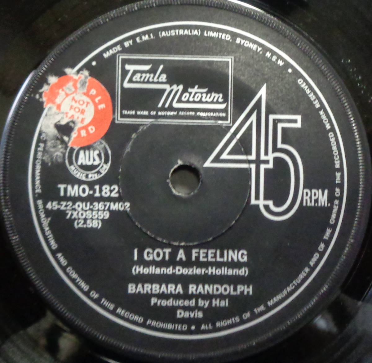 【SOUL 45】BARBARA RANDOLPH - I GOT A FEELING / YOU GOT ME HURTIN ALL OVER (s231230012) の画像1