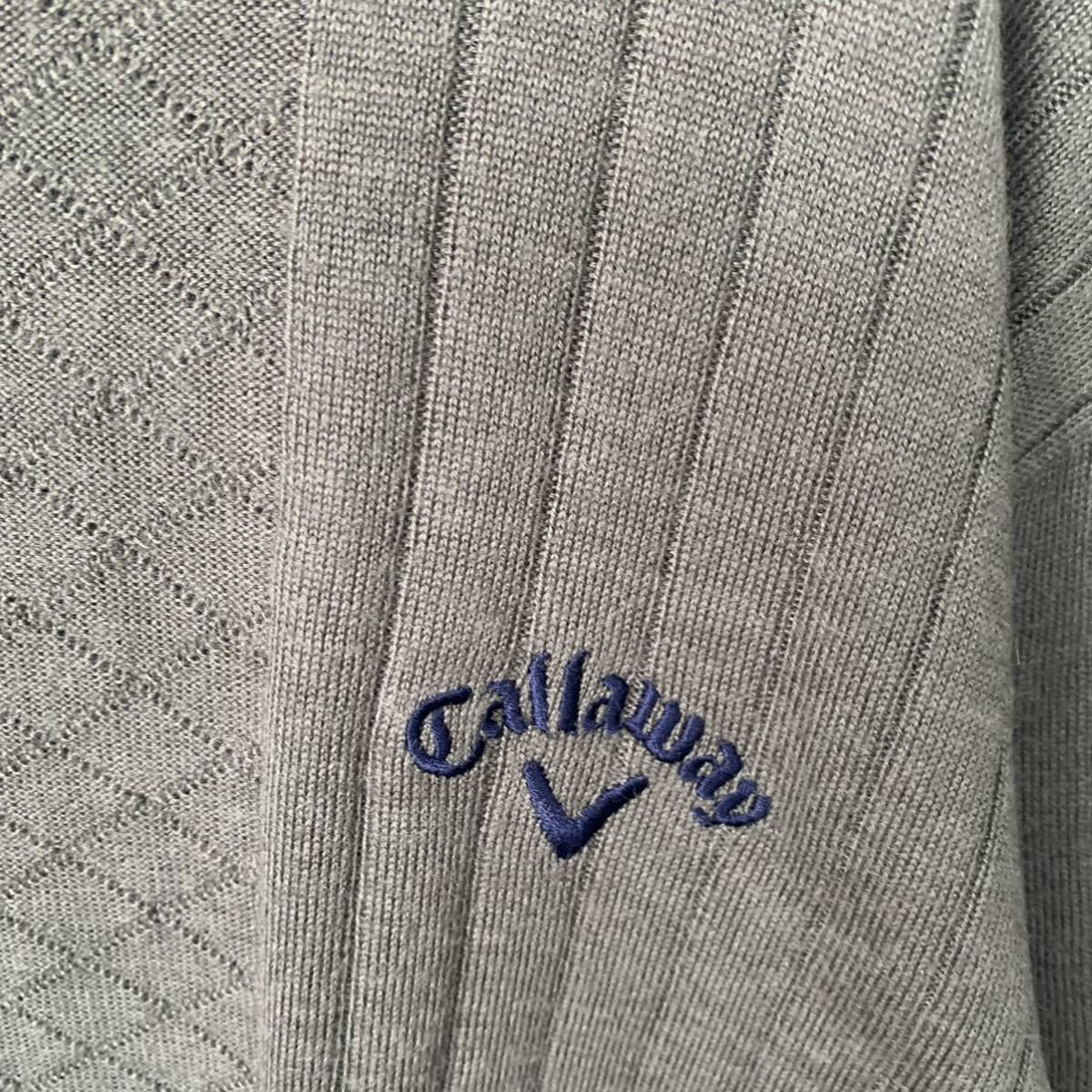 【USED】Callaway キャロウェイ　ニット タートルネック セーター メンズLLサイズ　グレー系　ゴルフウェア　トレーニングウェア_画像3