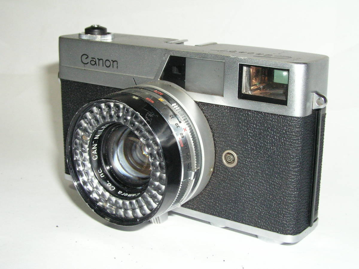 5413●● Canon Canonet 純、フードと革ケース付き、レンズ良、60年前のキャノネット ●81_画像4