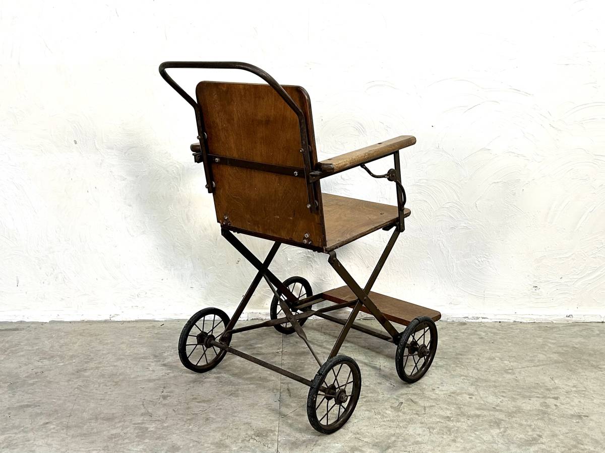 アンティーク フォールディングウィールチェア アメリカンアンティーク アンティークチェア 車椅子 ディスプレイ 店舗什器 折りたたみ式の画像4