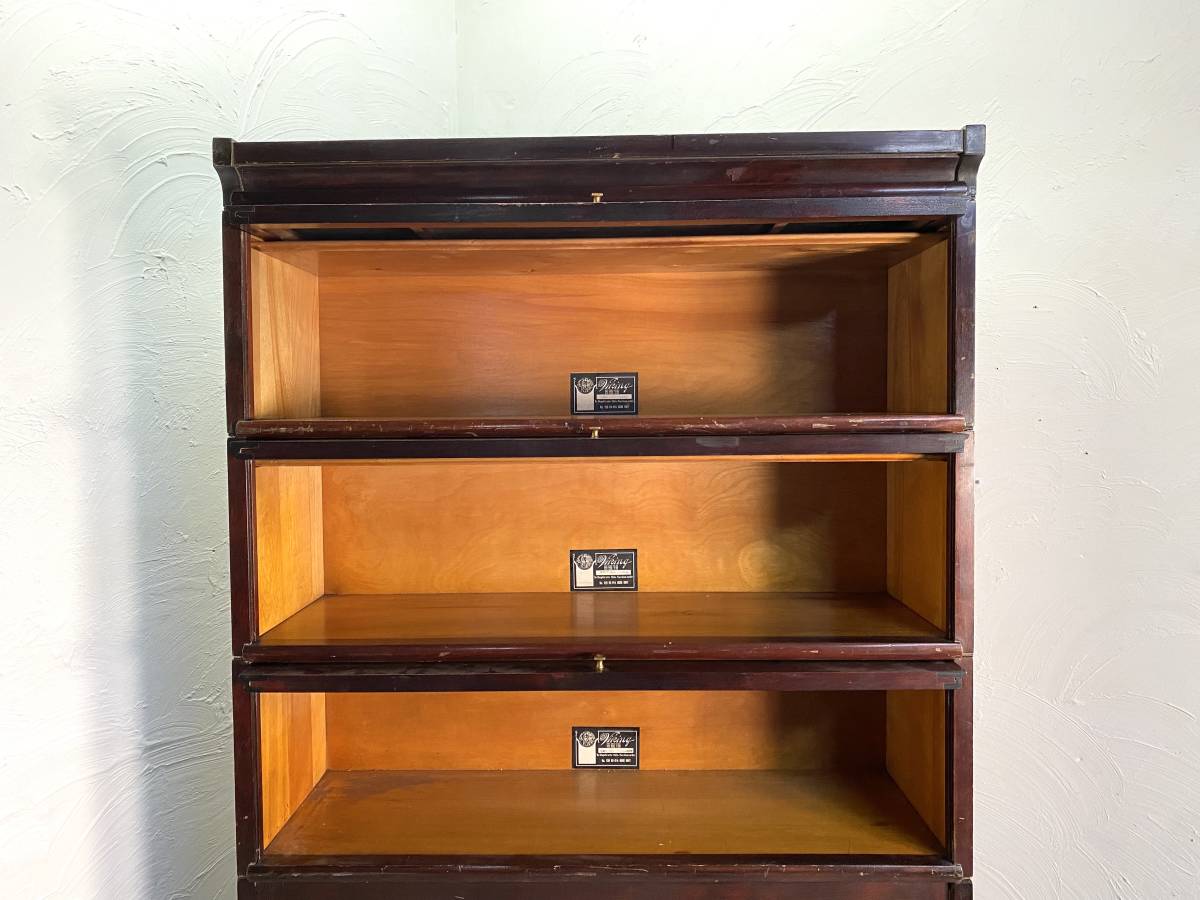  antique VIKING book shelf bookcase american antique glass cabinet library Skandia Furniture study 
