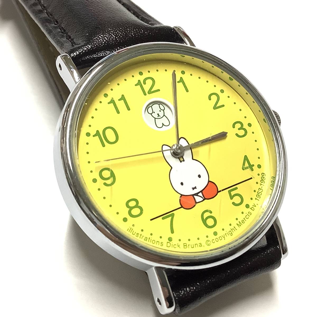 [ rare! retro, belt & battery replaced ] bruna Miffy . company .. wristwatch character watch 