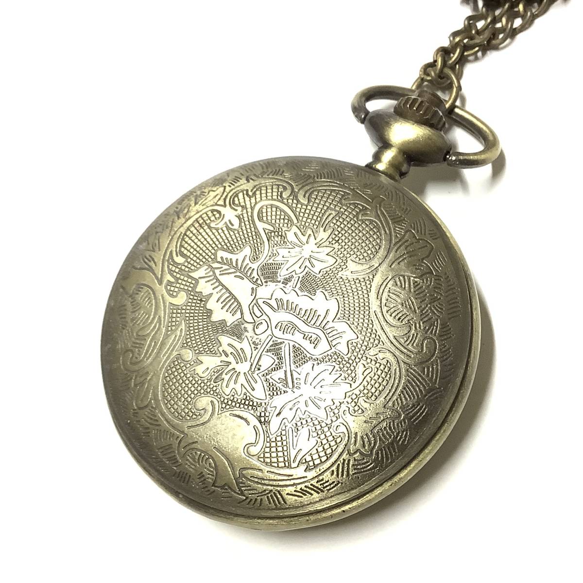 [ used, battery replaced ] mystery. country. Alice clock ... pocket watch ② retro character watch necklace white ...