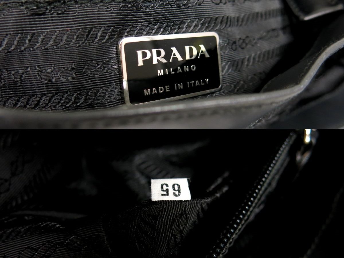 ●超美品●PRADA プラダ●三角プレートロゴ●ウール カーフ レザー 本革●トート バッグ●ダークグレー●SV金具●B5 収納 かばん●Js42268_画像9