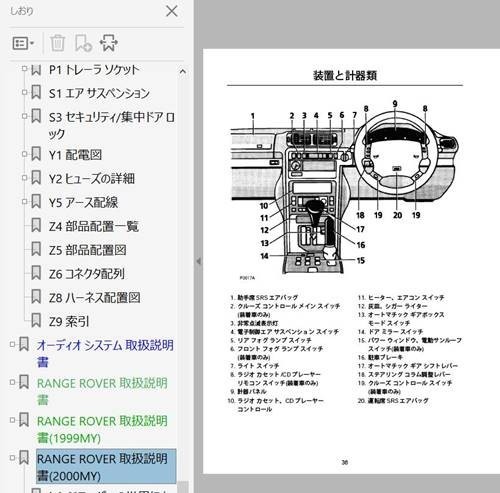 レンジローバー 2nd 日本語版 整備書 オーナーズマニュアル RANGE ROVER P38a LPの画像6