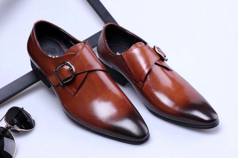 今季新作オックスフォードシューズ メンズシューズ レザーシューズ 革靴 PU革 ロングノーズ 紳士靴 ビジネスシューズ　ワイン 24.5cm~29cm_画像9