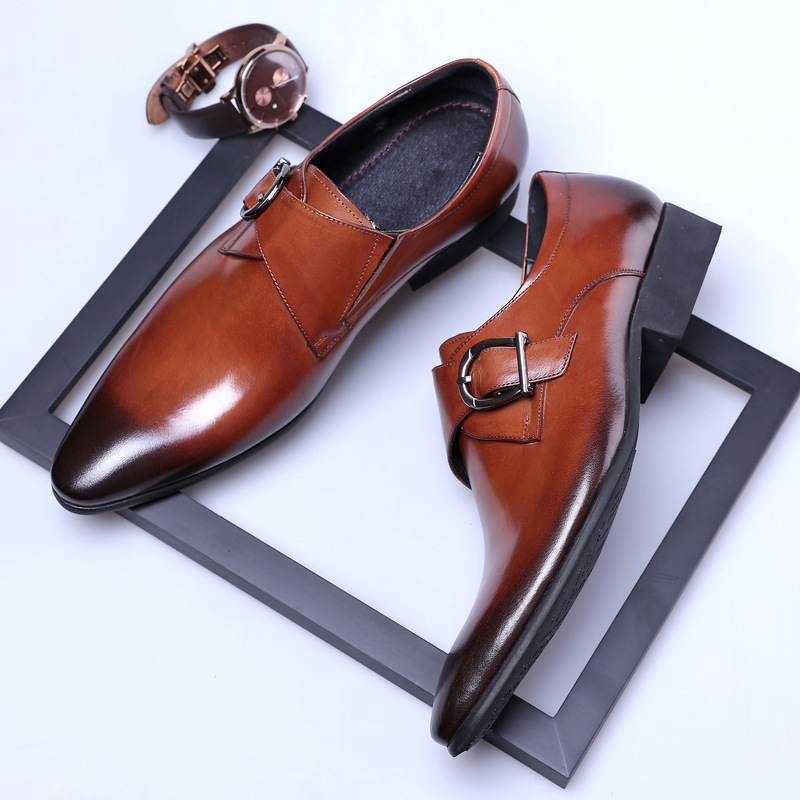今季新作オックスフォードシューズ メンズシューズ レザーシューズ 革靴 PU革 ロングノーズ 紳士靴 ビジネスシューズ　ワイン 24.5cm~29cm_画像7
