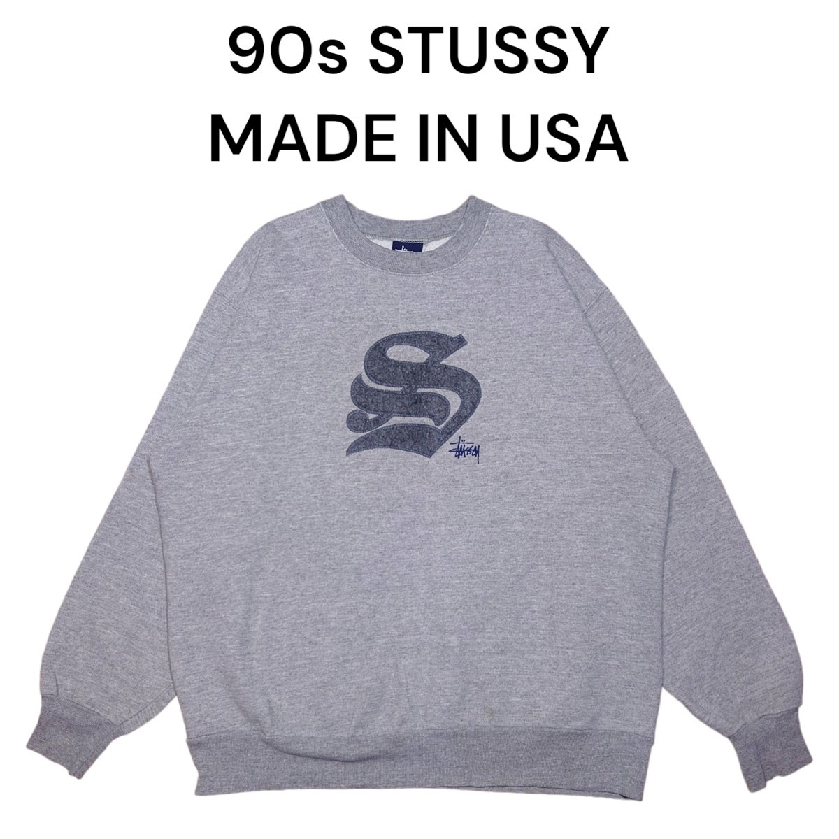 USA производства 90s STUSSY большой Logo вышивка тренировочный футболка Stussy 