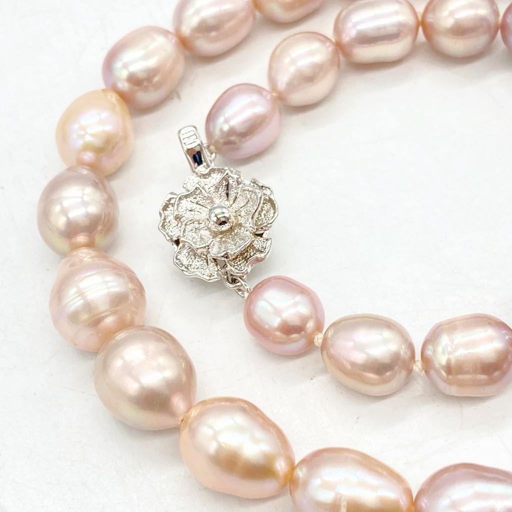 ■淡水パールネックレス■d約47g 真珠 ネックレスPearl pearl necklace アクセサリーaccessory jewelry silver EB3_画像1