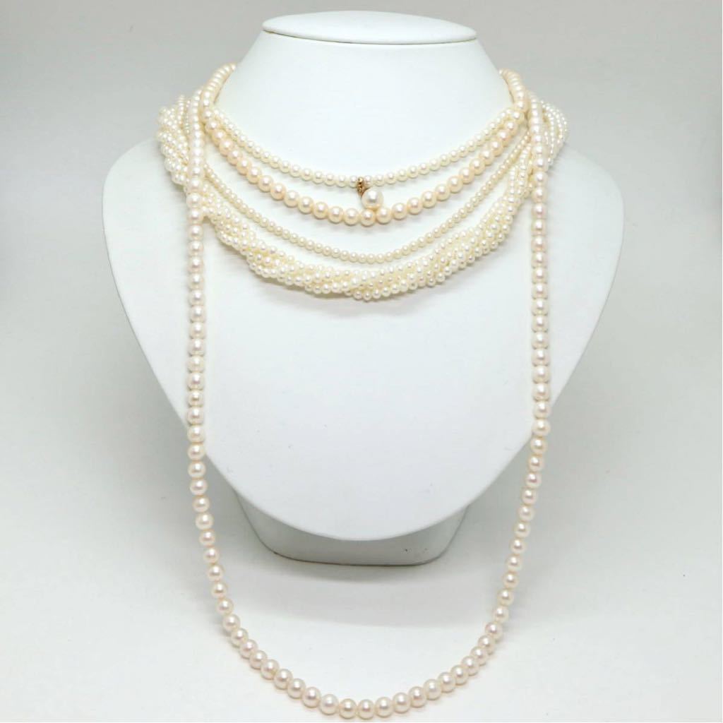 ■本真珠ネックレス10点おまとめ■j 約222.4g 真珠 ケシ パール バロック pearl necklace accessory jewelry ジュエリー EB6_画像7