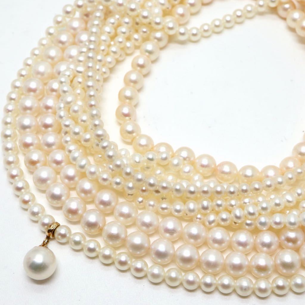 ■本真珠ネックレス10点おまとめ■j 約222.4g 真珠 ケシ パール バロック pearl necklace accessory jewelry ジュエリー EB6_画像6