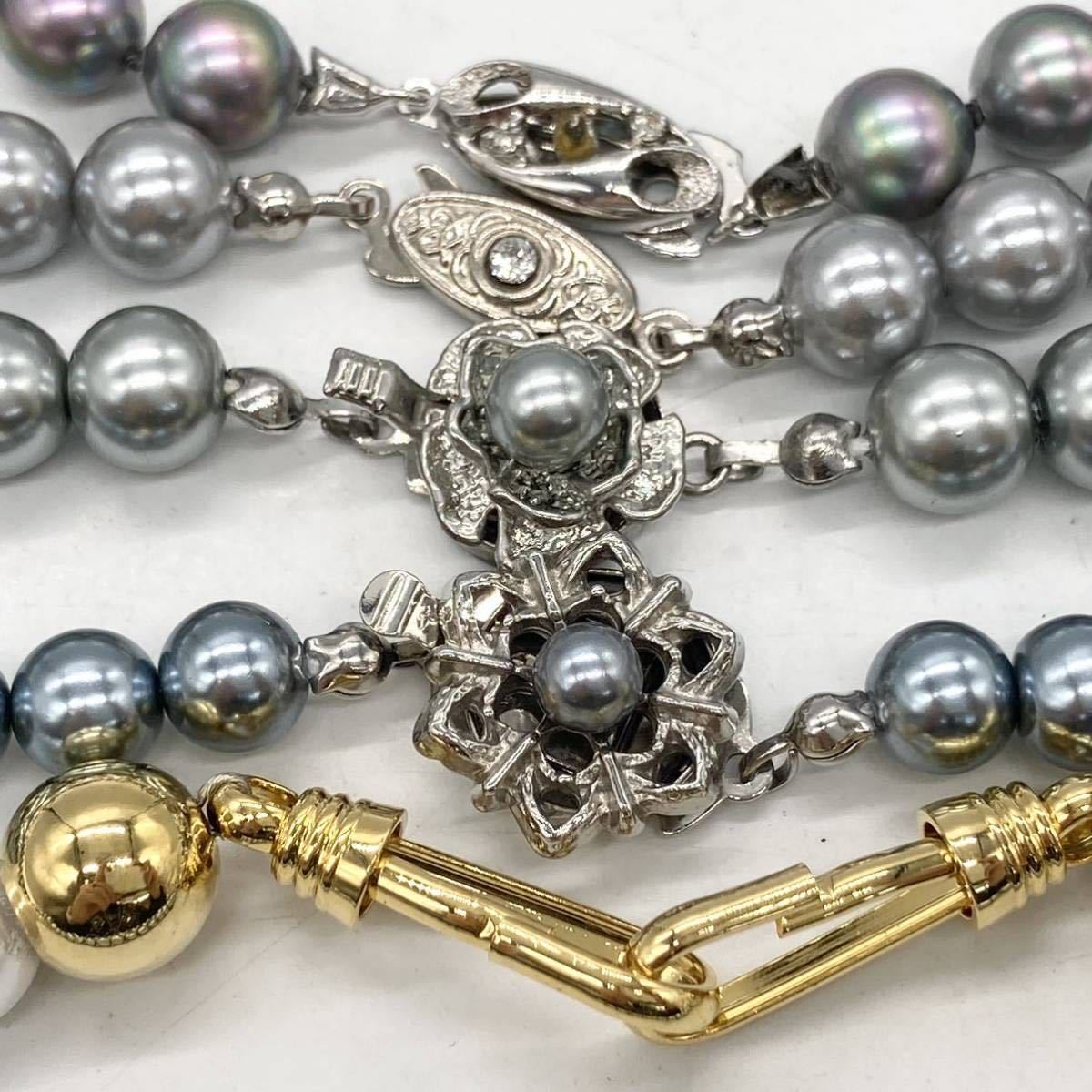 ■パールネックレス10点おまとめ■d約480.5g 真珠 pearl Pearl 貝パール アクセサリー accessory necklace ネックレス jewelry silver CE0_画像6
