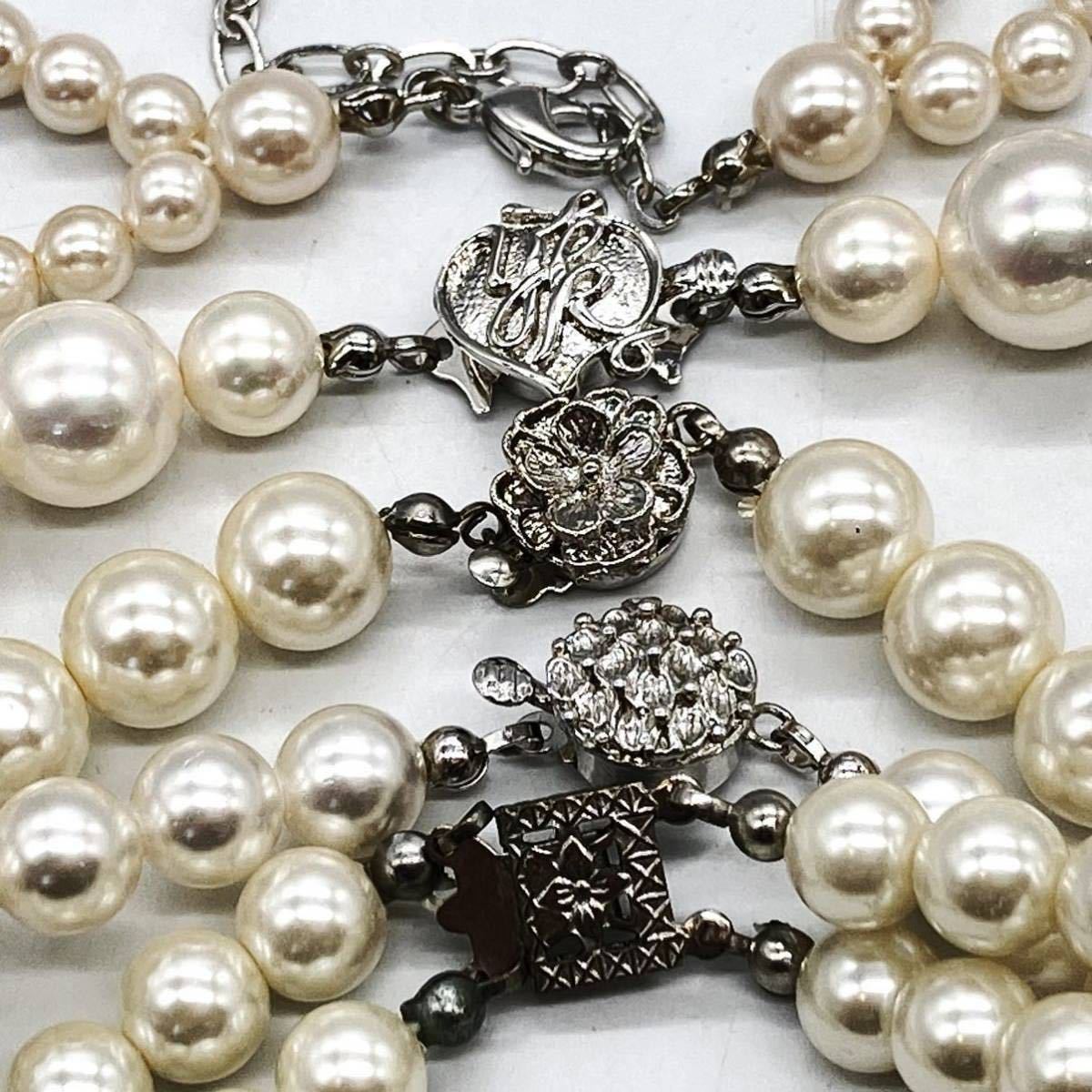 ■パールネックレス10点おまとめ■d約480.5g 真珠 pearl Pearl 貝パール アクセサリー accessory necklace ネックレス jewelry silver CE0_画像5