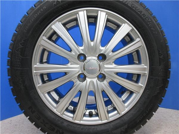 送料無料 4本 新品 ネクセン WINGUARD ice 2 185/60R15 スタッドレス タイヤ ホイール セット 冬 23年製 5.5J +42 4H 100 アクア ヴィッツ_画像2