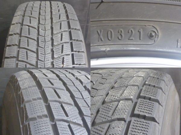 バリ溝 中古セット 265/70R16 21年製 ダンロップ SJ8 WEDS KEELER 7.0 16 6H 139.7 +26 スタッドレス ホイールセット サーフ 白河_画像6